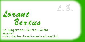 lorant bertus business card