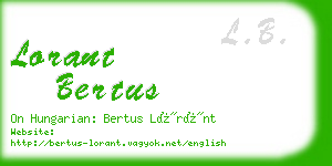 lorant bertus business card